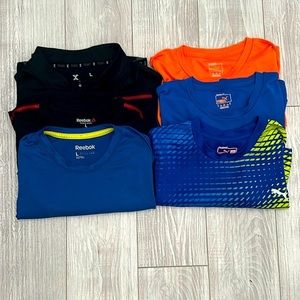 Puma and Reebok Athletic T-Shirts - Black, Orange, Blue